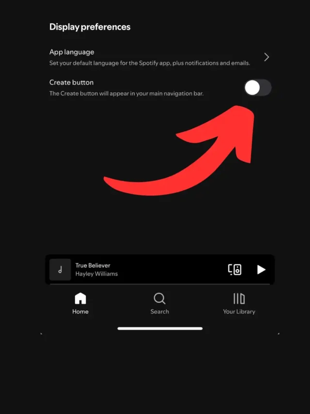 Spotify Now Lets You Remove the Create Button from Navigation Bar